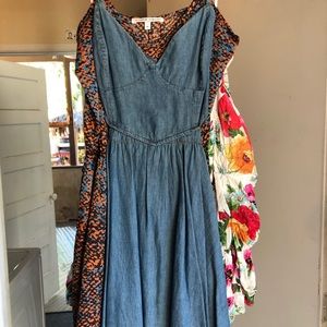 Denim dress with cut outs